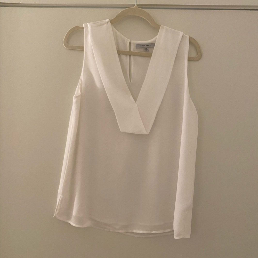 White chiffon tank